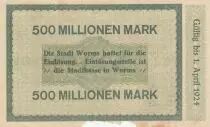 Germania 500 Millionen Mark - State of Worms - 16-10-1923 - Number 50373