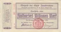 Germania 500 Millionen Mark - State of Zweibrucken - 13-08-1923 - Number 17465