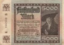 Germania 5000 Mark  - Portrait Marchand Imhof- Serial K-B - 1922