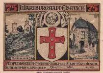 Germania 75 Pfennig -  Eisenach - Notgeld - 1922