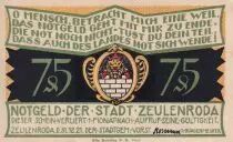 Germania 75 Pfennig - Zeulenroda - Notgeld - 1921