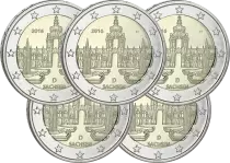 Germania Pack of 5 x 2 Euros Comm&eacute;mo. 2016 - Saxony (all 5 workshops)