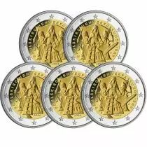Germania Set 5 X 2 Euros Commemorative. UNC - 175 years of the Constitution of St Paul\'s Church (5 Workshops)
