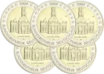 Germania Set of 5 x 2 Euros Commemo. Germany 2009 - Saarland (all 5 workshops)