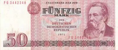 Germany (DDR) 50 Mark Freiderich Engels - 1971 - VF+