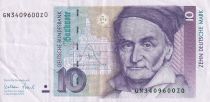 Germany (Federal Rep.) 10 D Mark - Carl Friedr Gauss - 1999 - XF+ - P.38d