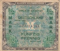 Germany 1/2 Mark - AMC, blue on lt blue - 1944 - 9 digit with F - F - P.191a