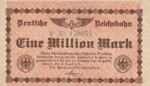 Germany 1 million Mark - Deutsche Reichbahn - Serial Y - 1923