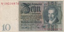 Germany 10 Reichsmark - Albrecht Duhrer - 1929 - Serial Y