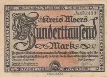 Germany 100 000 Mark - City of Kreis Moers - Num 433430 - 1923