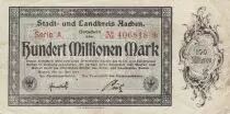 Germany 100 millionen Mark - City of Aachen - Serial A - 1923