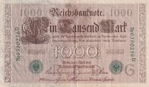 Germany 1000 Mark - Allegorical figures - Green seal - 1910 - 7 digit - P.45b