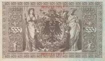 Germany 1000 Mark Allegorical figures - Red seal - 1910 - 7 digit - P.44 - XF