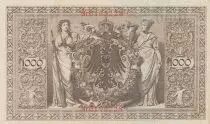 Germany 1000 Mark Allegorical figures - Red seal - 1910 - 7 digit serial L - P.44 - XF to XF+