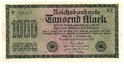 Germany 1000 Mark Dk green on green and lilac - 1922 - serial P-FZ