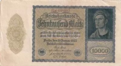 Germany 10000 mark - Portrait by Albrecht D�rer - Reichsbanknote - Serial 17m - 1922
