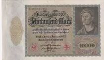 Germany 10000 Mark - Portrait of man by Durer - 1922 - Serial B letter E