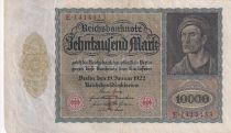 Germany 10000 Mark - Portrait of man by Durer - 1922 - Serial F letter E