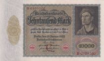 Germany 10000 Mark - Portrait of man by Durer - 1922 - Varieties Serials - XF to AU - P.71