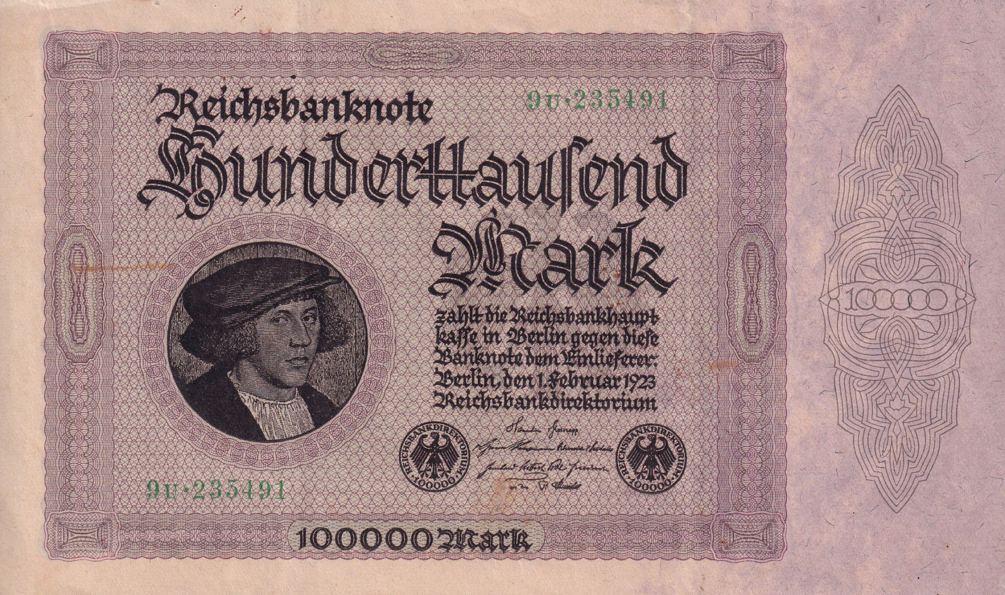 Germany P 83 a VF 100,000 Mark 1923 
