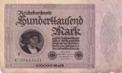 Germany 100000 Mark Gisze - 1923 - Serial T- C.00