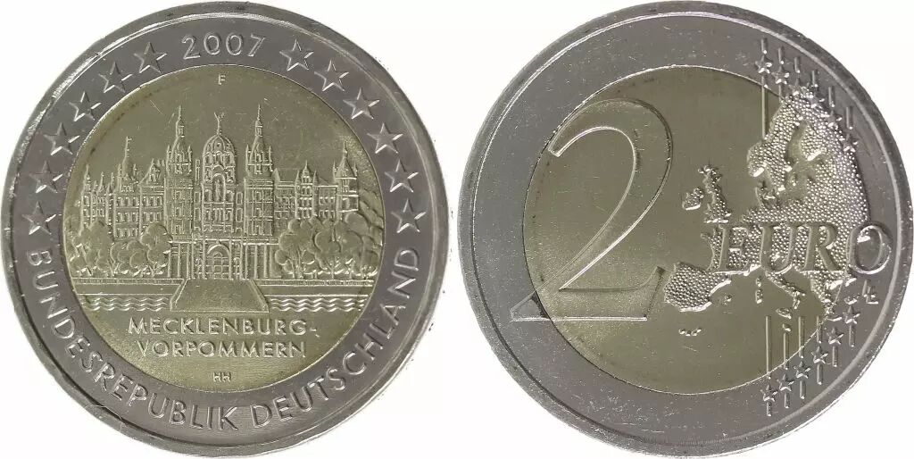 2 Euro Münze Mecklenburg Vorpommern 2007 F Coin Germany 2 Euro Mecklenburg - 2007