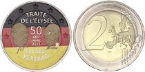 Germany 2 Euros - Elysée Treaty - Colorised - D (Munich) - 2013