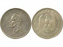 Germany 2 Silver Reichsmark, Friedrich Schiller - 1934 F Stuttgart