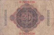 Germany 20 Mark - Arms - 1908 - Serial D - P.31