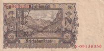 Germany 20 Reichsmark - Young woman - Landscape - 1939 - Letter N - P.185