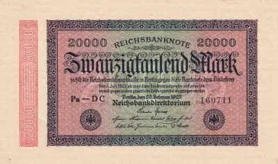 Germany 20000 Mark - 1923 - Serial Pa-DC