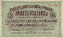 Germany 3 Rubles - Posen - 1916 - Serial T - P.R123