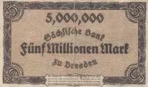 Germany 5 000 000 mark - City of Dresden - Number 20825 - 1923