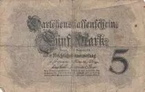 Germany 5 Mark - Germania, arms - 1914 - Serial K 8 digit - P.47C