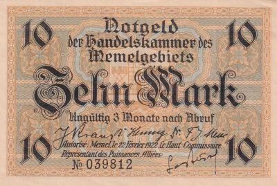 Germany 5 Mark - Memel Territory - February 22, 1922 - Series 039812