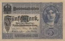 Germany 5 Mark - Woman, crown - 1917 - Serial R - P.56b