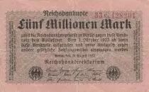 Germany 5 millionen mark - Reichsbanknote - Serial 33k - 19223