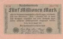 Germany 5 millionen mark - Reichsbanknote - Serial M.13 - 19223