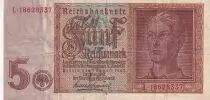 Germany 5 Reichsmark - Young man - 1942 - Letter L - P.186