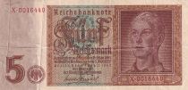 Germany 5 Reichsmark - Young man - 1942 - Letter X - P.186