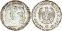 Germany 5 Reichsmark Hindenburg 1936 F Stuttgart - Silver - VF - KM.86