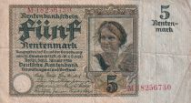 Germany 5 Rentenmark - Young girl -  02-01-1926 - Serial M - P.169
