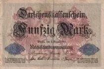 Germany 50 Mark - Germania - 1914 - 6 digit - P.49a