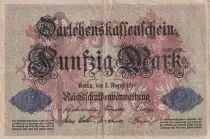 Germany 50 Mark - Germania - 1914 - Varieties serials - F to VF - P.49b