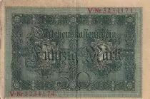 Germany 50 Mark - Germania - 1914 - Varieties serials - F to VF - P.49b