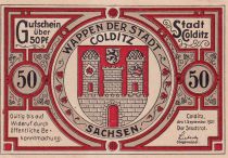Germany 50 Pfennig - Colditz - Notgeld - 1921