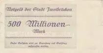 Germany 500 Millionen Mark - State of Zweibrucken - 13-08-1923 - Number 17465