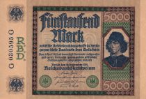 Germany 5000 Mark - Spinelli - 16-09-1922 - Serial G G - P.77