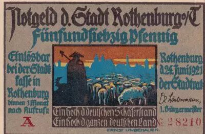 Germany 75 Pfennig - Rothenburg - Notgeld - 1921