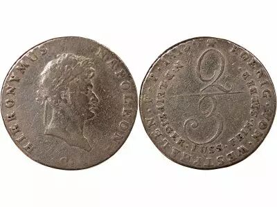 Germany Allemagne, Royaume De Westphalie, J�r�me Bonaparte - 2/3 Thaler Argent - 1813 C Clausthal
